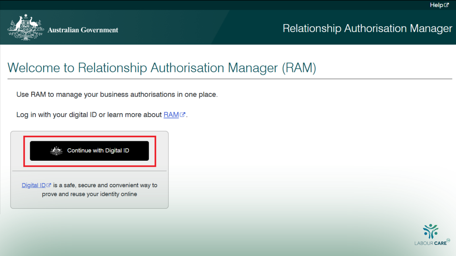 relationship authorisation manager (RAM)